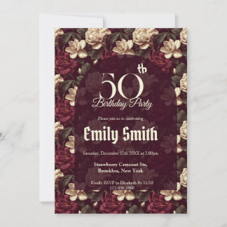 Unique Gardenias Flower Birthday Einladung