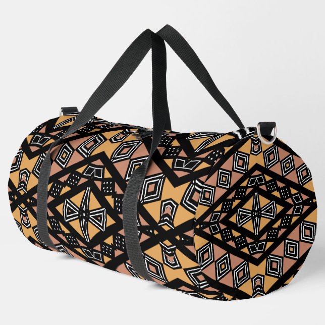 Unique Geometric Bogolan Print Duffle Bag (Linke Ecke)