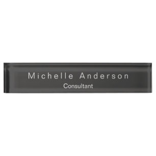 Unique Gray Consultant Desk Namplate Namensplakette