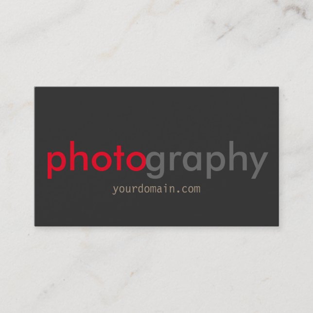 Unique Gray Red Fotograf Artist Visitenkarte (Vorderseite)