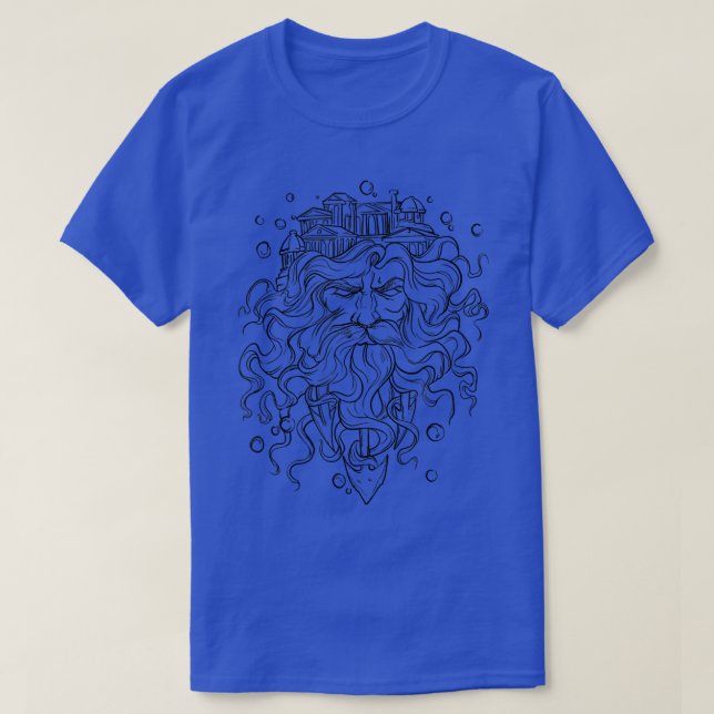 Unique Greek God Poseidon For Beach Lover & Mermai T-Shirt (Design vorne)