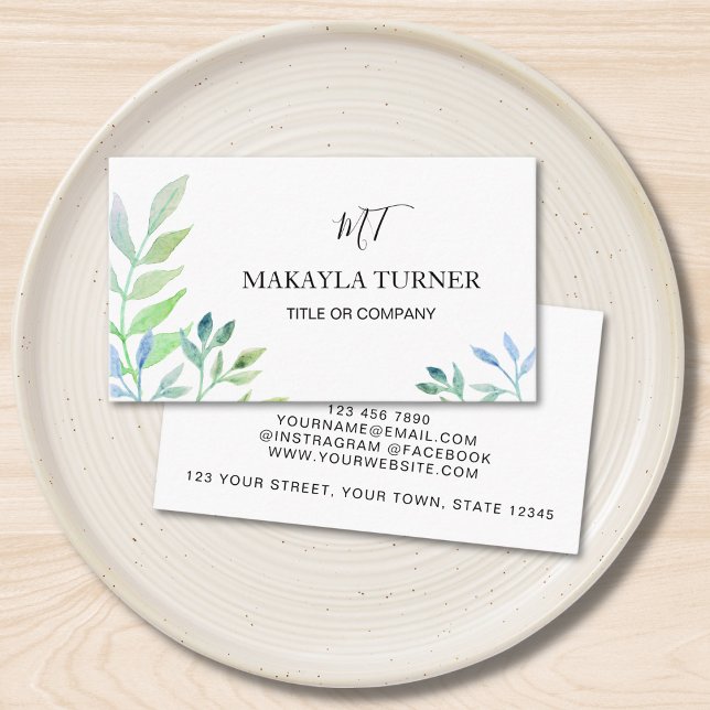 Unique Green Watercolor  Visitenkarte (Von Creator hochgeladen)