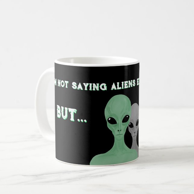 Unique Hand Drawn Multi Coloured Aliens  Kaffeetasse (Vorderseite Links)