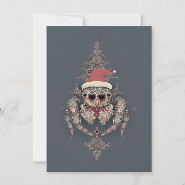 Unique Jumping Spider Christmas Cards Feiertagskarte (Vorderseite)