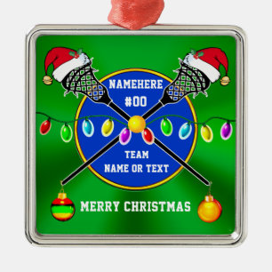 Unique, Lacrosse Christmas Ornaments, Personalized Ornament Aus Metall
