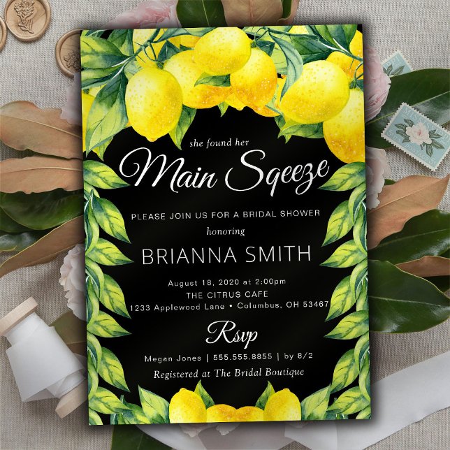Unique Lemon Bridal Shower invitation principale (Créateur téléchargé)