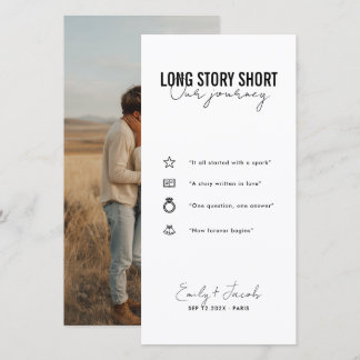Unique Long Story Short Bookmark Save the Date