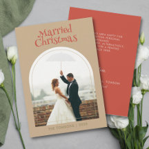 Unique Married Christmas Wedding Thank you Photo