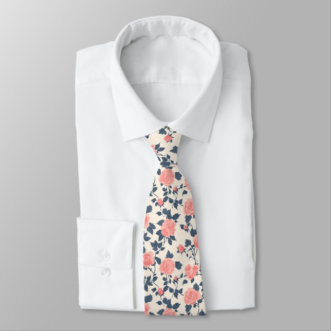 Unique Mens Accessories Rose Floral Krawatte (Gebunden)