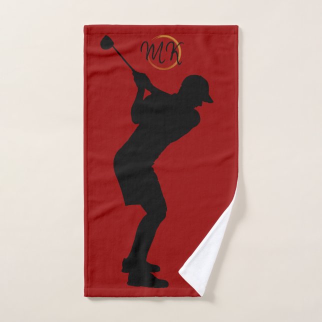 Unique Moderne Cool Mens Design Rouge Personnalisé (Serviette à main)