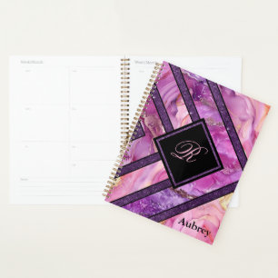 Unique moderne rose violet géométrique Personnalis