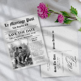 Unique  Newspaper wedding Announcement Postcard Ankündigungspostkarte