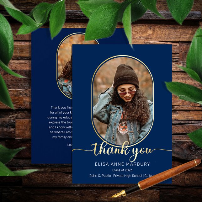 Unique Oblong 2 Photo Collage Merci de graduation (Créateur téléchargé)
