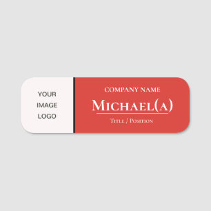 Unique Pearl White & Chic Ferrari Red Company LOGO Namensschild