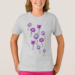 Unique Perpetual Art Purple Flowers T - Shirt