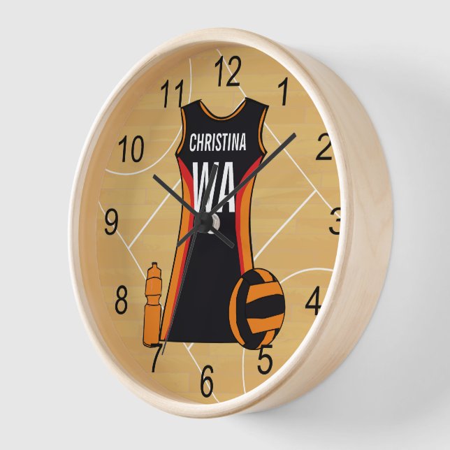 Unique Personalised Netball Uhr (Winkel)