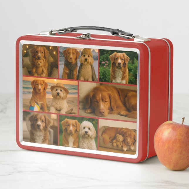 Unique personalized custom collage photo template metall brotdose (Beispiel)