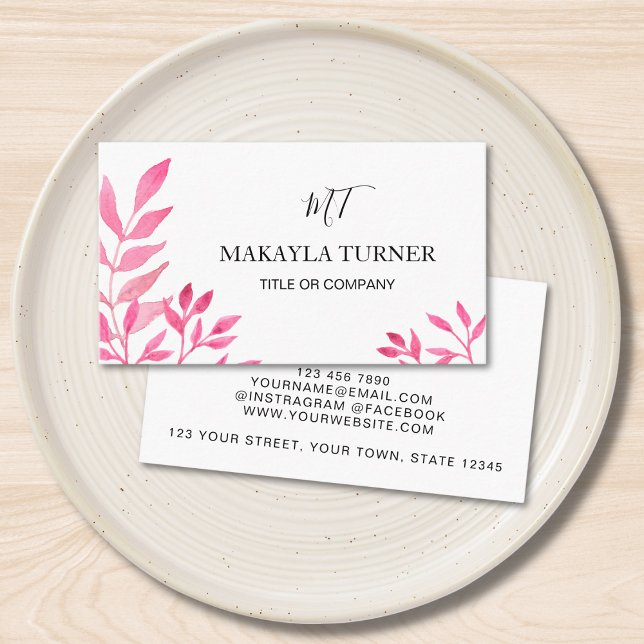 Unique Pink Watercolor  Visitenkarte (Von Creator hochgeladen)