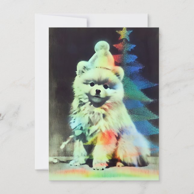 Unique Pomeranian Christmas Cards Feiertagskarte (Vorderseite)