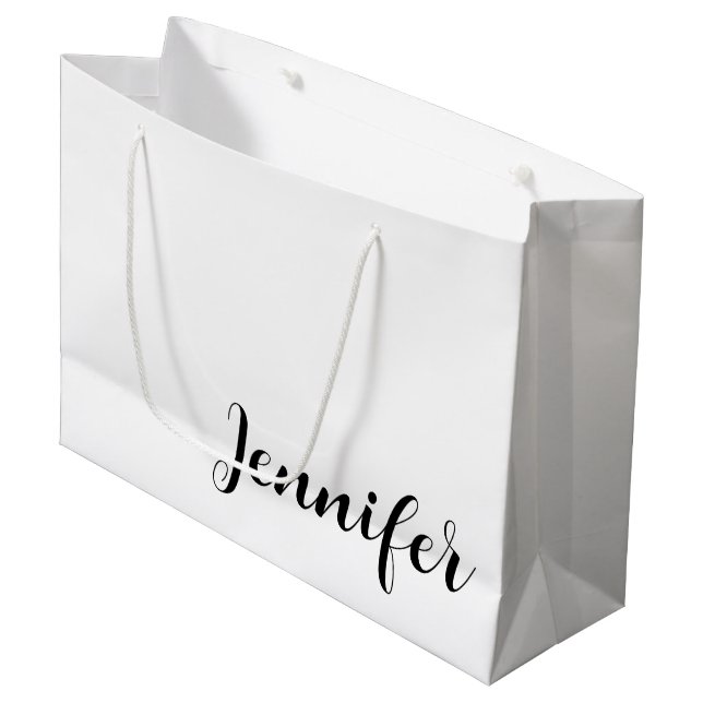 Unique Printed Large Gift Bag with Custom Name Große Geschenktüte (Vorderseite Schrägansicht)