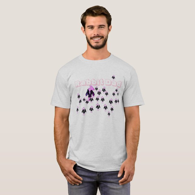 Unique Rabbit Dad Tee: Pink Rabbit Overload T-Shirt (Vorne ganz)