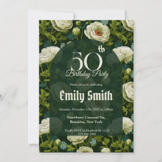 Unique Ranunculus Sparkle First Birthday Gift Einladung