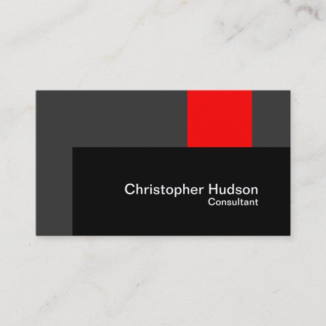 Unique Red Black Gray Fotografy Business Card Visitenkarte (Vorderseite)