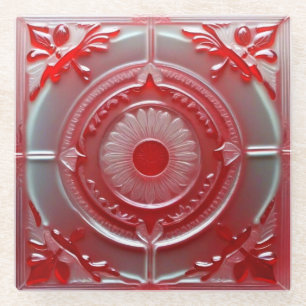 Unique Red Glass Untersetzer