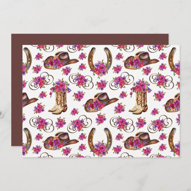 Unique Rustic Wedding Note Card Mitteilungskarte (Vorne/Hinten)