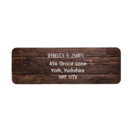 Unique Rustic Wood Wedding Rücksendeadresse Label