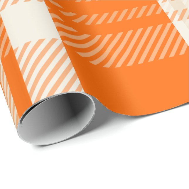 Unique & Stunning Orange & Cream Color Combo Plaid Geschenkpapier (Rolleneckpunkt)