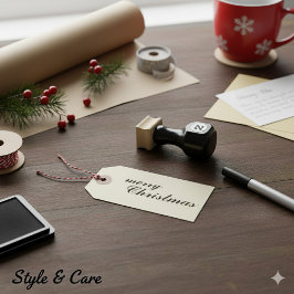 Unique Stylish Merry Christmas Script Gummistempel