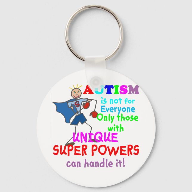 Unique Super Powers Autismus Schlüsselanhänger (Vorderseite)