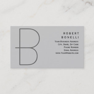 Unique tendance Monogram Grey Carte de visite