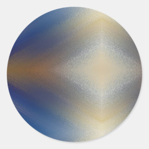 Unique Textured Blue Gold Hintergrund Runder Aufkleber