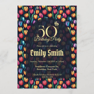 Unique Tulip Aesthetic 5Th Birthday Einladung