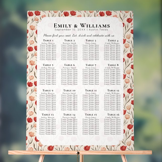 Unique Tulip Boho Wedding Seating Charts (Neutre)