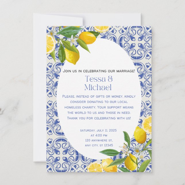 Unique Wedding Einladung Design for a Charitable (Vorderseite)