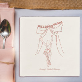 Unique Whimsical Coquette Bow Bridal Shower Custom Serviette