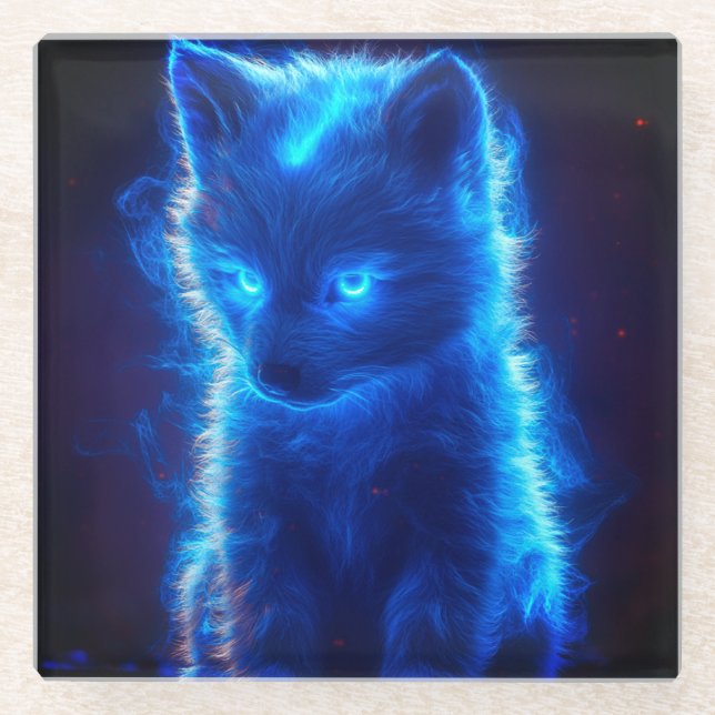 Unique Wolf Pup Untersetzer (Vorderseite)
