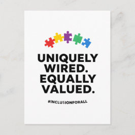 Uniquely Wired Equally Valued Awareness Art Feiertagspostkarte