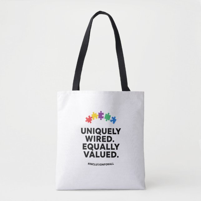 Uniquely Wired Equally Valued Awareness Art Tasche (Vorderseite)