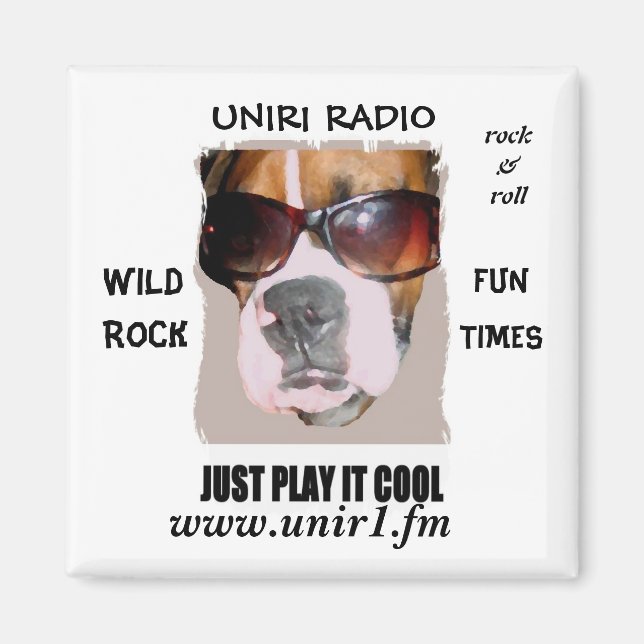 UNIR1 RADIO-MAGNET MIT BOXERKOPF MAGNET (Vorne)