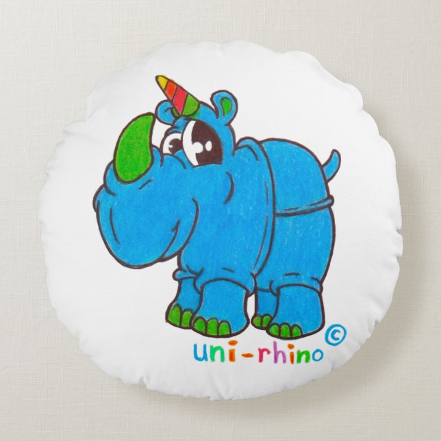 UniRhino Pillow Rundes Kissen (Vorderseite)