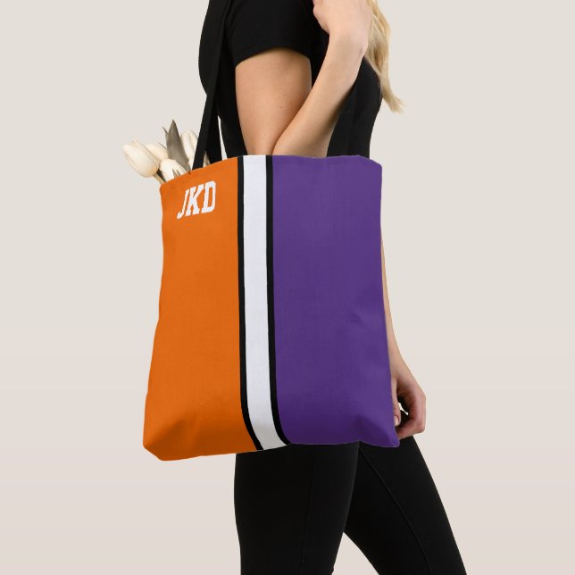 Unis Orange und Lila Monogramm Tasche (Von Nahem)