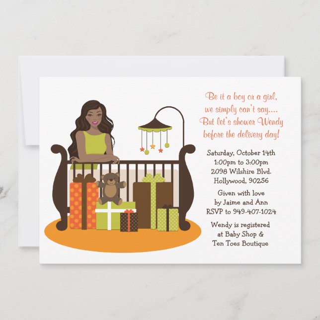 Unisex Baby Shower Einladung für Boy Shower (Vorderseite)