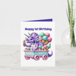 Unisex Baby's first Birthday Dinosaurier Karte