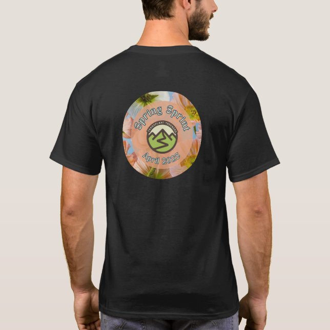 Unisex Black Spring Sprint T-Shirt (Rückseite)