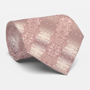 Unisex Cravate Rose Gold Blush Parties scintillant