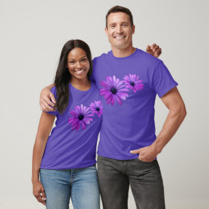 Unisex-Daisy-T-Shirt Lila Blumen-Shirt T-Shirt